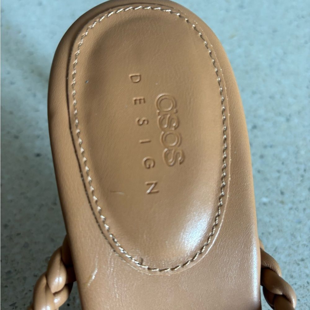 Tan Braided Strap Sandals by ASOS NWT - Picture 2 of 8